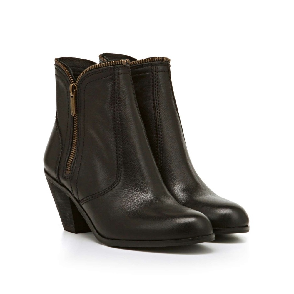 Sam Edelman Black Leather Linden Booties 7.5